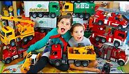 Biggest Toy Truck Collection! | Fire Trucks and Bruder Construction Toys for Kids | JackJackPlays
