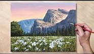 Acrylic Painting Yosemite Valley Landscape