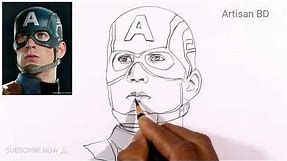 Draw of Sketches captain america hero from avengers marvel / pencil sketch