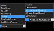 How to make form appear on center screen and not sizable on visual studio