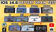 IOS 14.6 Battery Drain Test | 6s+ vs 7 vs 7 Plus vs 8 Plus vs X vs XS Max vs 11 vs 11 Pro vs Pro Max