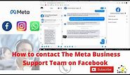 How to contact Meta Business Support Team on Facebook