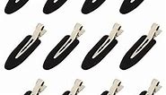 12Pcs No Bend Hair Clips- No Crease Hair Clips Styling Duck Bill Clips No Dent Alligator Hair Barrettes for Salon Hairstyle Hairdressing Bangs Waves Woman Girl Makeup Application (Black)