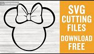 Minnie Head Outline Svg Free Cut File for Cricut