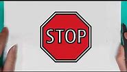 How to draw Stop Sign easy for beginners drawing Stop Sign