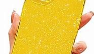 Compatible with iPhone 15 Plus Case 6.7 inch(2023 Release), Cute Neon Bright Color,Glitter Bling Thin Slim Shockproof Silicone Sparkly Case, Soft TPU Phone Case for Women Girl-Yellow