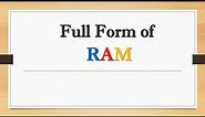 Full Form of RAM || Did You Know?