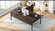 Tribesigns L-Shaped Desk, 71" Executive Desk with 47" Mobile File Cabinet F1649
