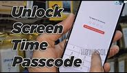 Remove Unlock Screen time passcode