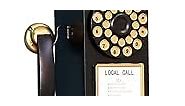 Antique Telephone - Black Rotary Dial Landline Phone Model Vintage Classic Phone Props Retro Wall Mounted Crafts Ornaments Cafe Bar Window Booth Decoration - 9.8''L x 6.3''W x 19.7''H