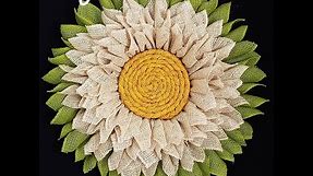 Burlap Sunflower Wreath Tutorial/6 inch Burlap Wreath/DIY Burlap Wreath