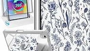 for Apple iPad Mini 6 Case, for iPad Mini 6th Generation Cases Kids Cute Folio Cover with Pencil Holder Women Girls Girly Flower Pretty Design Rotating Stand for iPad Mini 2021 Case 8.3 Inch