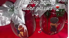 Adding photos to wine glasses using printable vinyl!