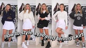 5 WAYS TO STYLE A PLEATED TENNIS SKIRT! | preppy, sporty, girly, sweater vest, casual