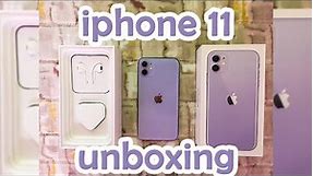 iphone 11 64GB Unboxing Purple فتح صندوق ايفون 11 البنفسجي