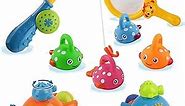 Dwi Dowellin Bath Toys Fishing Games Swimming Whales Bath Time Bathtub Toy for Toddlers Baby Kids Infant Fish Set Age 18months and up