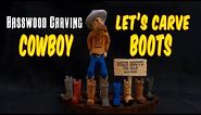 Cowboy Boots Woodcarving - Boot Toothpick Holder - Caricature Cowboy Boot Practice for Beginners