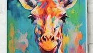 ShopHaven Rainbow Giraffe, Colorful Painting, Home Decor, Oil Painting Style, Wall Art Print, Nursery Art, Wild Animal Art Print - 11x14 Poster Print - Unframed