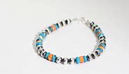 SHOP LC Bracelet Silver Turquoise Spiny Oyster Shell Beaded