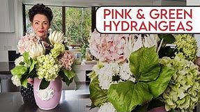 Stunning Floral Design: Pink & Green Hydrangeas Transformed!