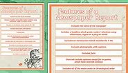Features of a Newspaper Report Display Poster