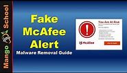 Fake McAfee Notification Alert