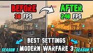Best PC Settings for COD Modern Warfare 3 SEASON 1 - (Optimize FPS & Visibility)