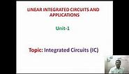 Integrated Circuits| Classifications | LICA U-1-7