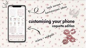 customizing your phone *coquette edition* | lockscreens,widgets,app icons + more
