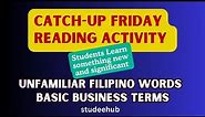 READING ACTIVITY CATCH UP FRIDAY DEPED