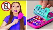 COOL TIK TOK PHONE HACKS || DIY Squishy Ideas! Sneaking Phone into Class by 123 GO! SCHOOL