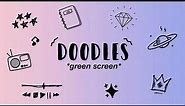 Aesthetic Doodle Overlays |Green Screen|