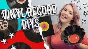 DIY's Using Vinyl Records! DIY Bowl, Notebook and Wall Art!