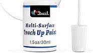 White Touch Up Paint - Multi Surface Touch Up Paint Pen, Scratch Repair for Wall, Door, Cabinets, Wood, Furniture, 1.5 Fl Oz (Semi Gloss, White)