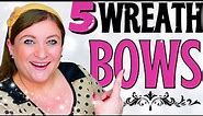 Top 5 BOWS For WREATH SWAG GIFT | How to make a Wreath Bow