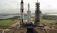 Size comparison of Falcon Heavy vs Saturn V