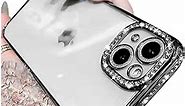 Casechics Compatible with iPhone Case,Luxury Glitter Bling Sparkly Diamond Electro Plated Frame Edge Border Full Body Protective Clear Soft Shockproof Cover Phone Case (Black,iPhone Xr)