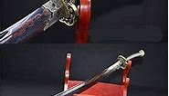 Full Tang Damascus Folded Steel Blade Chinese MEI Hua Qing DAO Sword