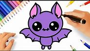 HOW TO DRAW A CUTE BAT EASY