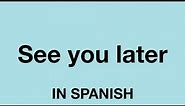 How To Say (See you later) In Spanish