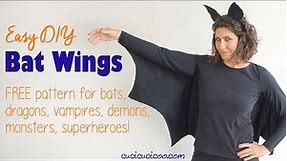 How to Sew Bat Wings: Easy DIY Halloween Costume, FREE Sewing Pattern for Dragons, Vampires, Demons