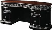 Coaster Home Furnishings Rowan Oval Double Pedestal Executive Desk Black and Chesnut (800921)
