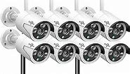 Hiseeu 2K Wireless Security Camera System, 10CH NVR Kit,8Pcs 3MP WiFi Surveillance Cameras for Home Indoor/Outdoor Use,Night Vision,Waterproof, Motion Detection, 3TB Hard Drive and DC Power Included