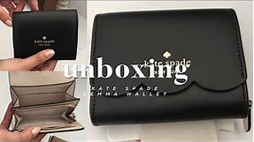 unboxing / kate spade gemma small flap wallet in black