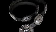 Navajo 1960's 9 Sterling Silver Hand-stamped Conchos Belt (#47)