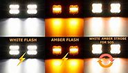 Auxbeam® 3 Inch 6 Modes 96W 9600LM LED Pods Driving Lights with Amber White Flashing