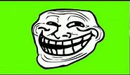 Troll Face Green Screen - Funny Troll Face - Funny Laughing Emoji Green Screen - Green Screen Emoji