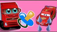 Lightning McQueen Baby Crying Mack Truck Disney Cars Kids Mcqueen wants Pacifier / Video for kids