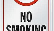 SmartSign 14 x 10 inch “No Smoking” Metal Sign with Symbol, Screen Printed, 40 mil Laminated Rustproof Aluminum, Red, Black and White