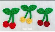 Crochet Cherry Applique I Crochet Fruit Applique